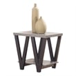 Coaster Higgins Wood V-Shaped End Table with Lower Shelf in Gray