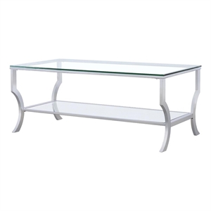 Saide Rectangular Glass Top Coffee Table Chrome