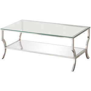 coaster glass top accent coffee table in chrome