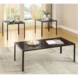 Coaster Brock 3-Piece Glass Top Occasional Table Set in Black