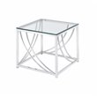 Coaster Contemporary Square Glass Top End Table in Chrome