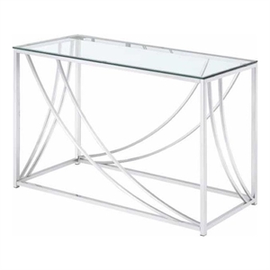 coaster contemporary glass top console table in chrome