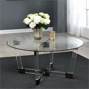 Coaster Round Glass Top Coffee Table i..