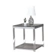Coaster Claude Glass Top End Table with Lower Shelf in Chrome and Clear