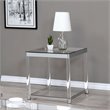 Coaster Claude Glass Top End Table with Lower Shelf in Chrome and Clear