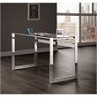 Hartford 47-inch Glass Top Writing Desk Chrome
