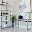 Hartford 47-inch Glass Top Writing Desk Chrome