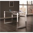 Coaster Hader Glass Top Writing Desk in Chrome