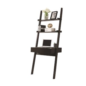 coaster colella wall leaning ladder writing desk in cappuccino