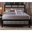 Coaster Barzini Upholstered Cal King Panel Bed in Black and Gray