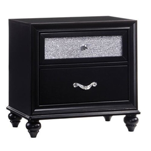 coaster barzini 2 drawer contemporary nightstand in black