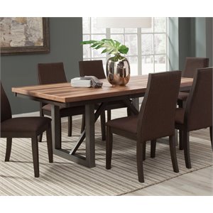 coaster spring creek industrial dining table in espresso and walnut