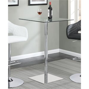 Coaster Square Glass Top Pub Table in ..