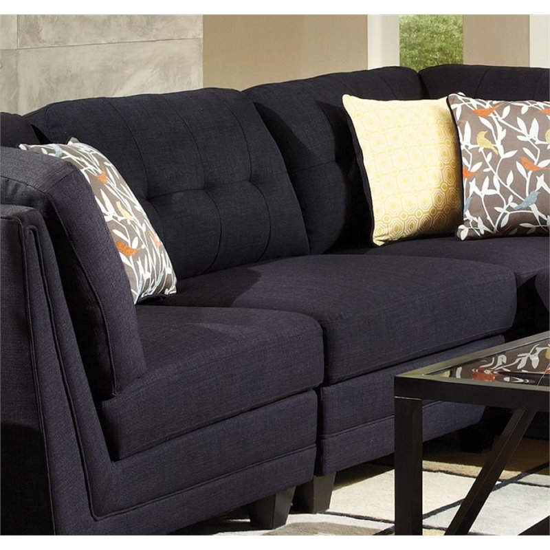 Coaster Keaton Sectional Tufted Armless Chair In Midnight Blue 503451 Coaster Keaton Sectional Tufted Armless Chair In Midnight Blue