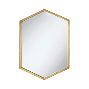 Bledel 24 x 34 Inch Hexagonal Wall Mirror Gold