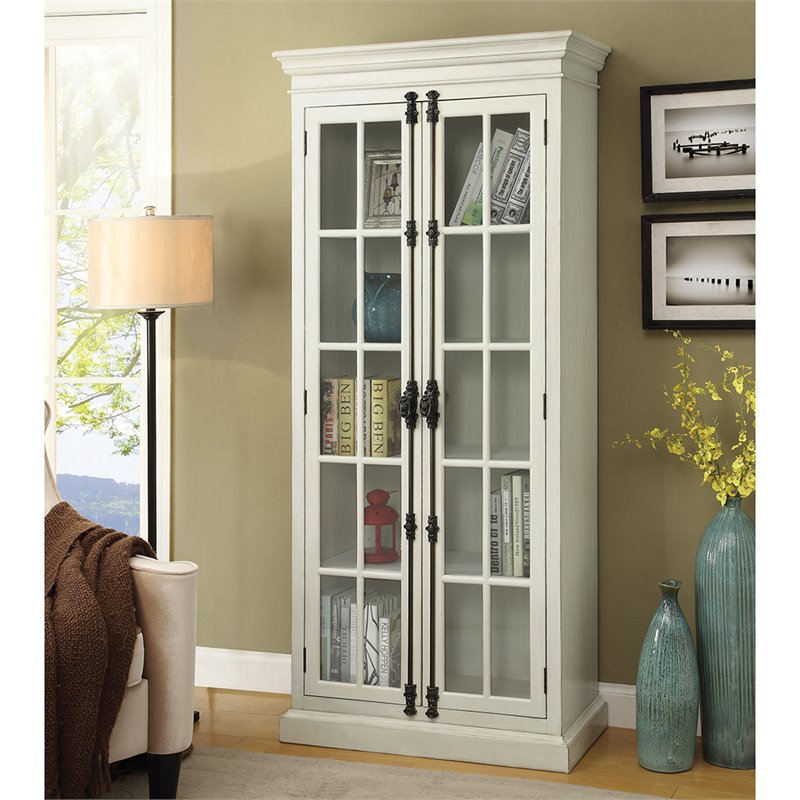 Coaster 2 Door Tall Cabinet in Antique White