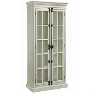 coaster 2 door tall cabinet in antique white