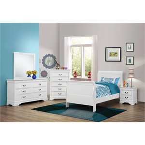 coaster louis philippe 4 piece sleigh bedroom set in white
