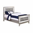Coaster Leighton 4-Piece Wood Twin Panel Bedroom Set in Silver