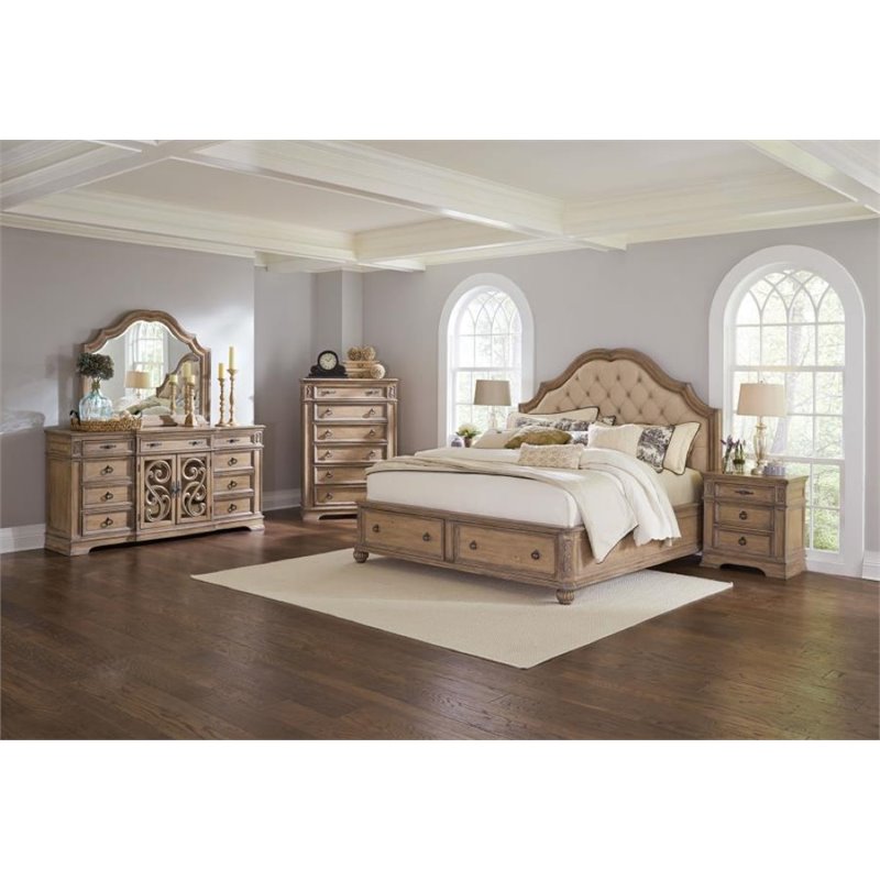 Coaster Ilana 5 Piece California King Storage Bedroom Set In Cream Coaster Ilana 5 Piece California King Storage Bedroom Set In Cream