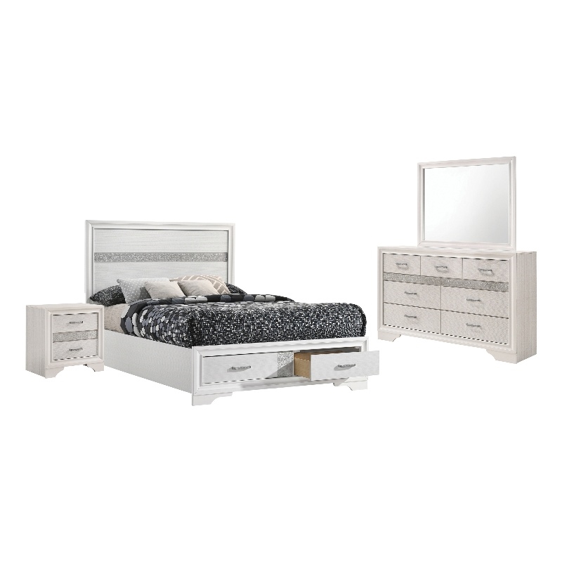 Miranda 4-piece California King Bedroom Set White