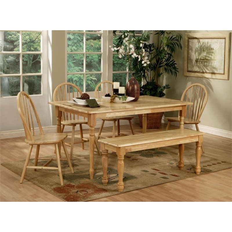 Coaster Damen 5 Piece Dining Set In Natural Wood 4361 S5 Coaster Damen 5 Piece Dining Set In Natural Wood