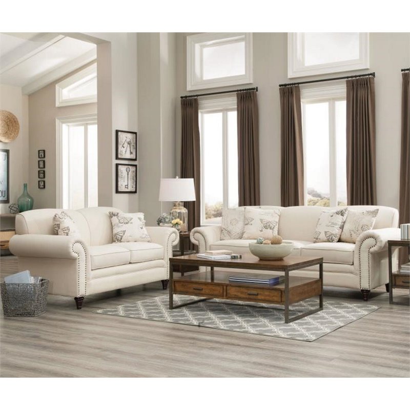 Coaster Norah 2 Piece Antique Inspired Sofa Set In Oatmeal 502511 S2 Coaster Norah 2 Piece Antique Inspired