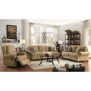 Coaster Colton Traditional Sofa Set in Wheat