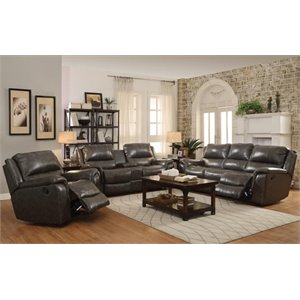 Coaster Wingfield Leather Sofa Set with Pillow Arms
