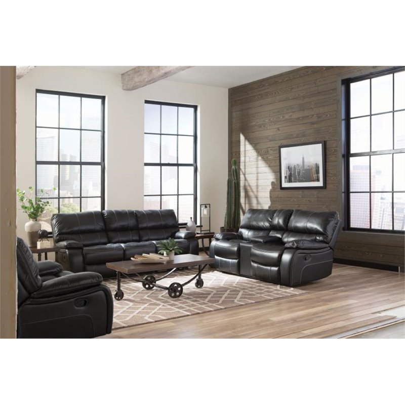 Coaster Willemse 3 Piece Faux Leather Reclining Sofa Set