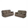 Coaster Myleene 2-Piece Velvet Motion Sofa Set with Drop-down Table in Brown