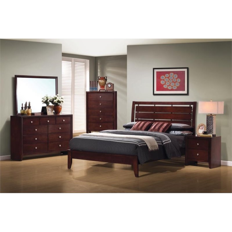 Coaster Serenity 5 Piece Full Panel Bedroom Set in Rich ...