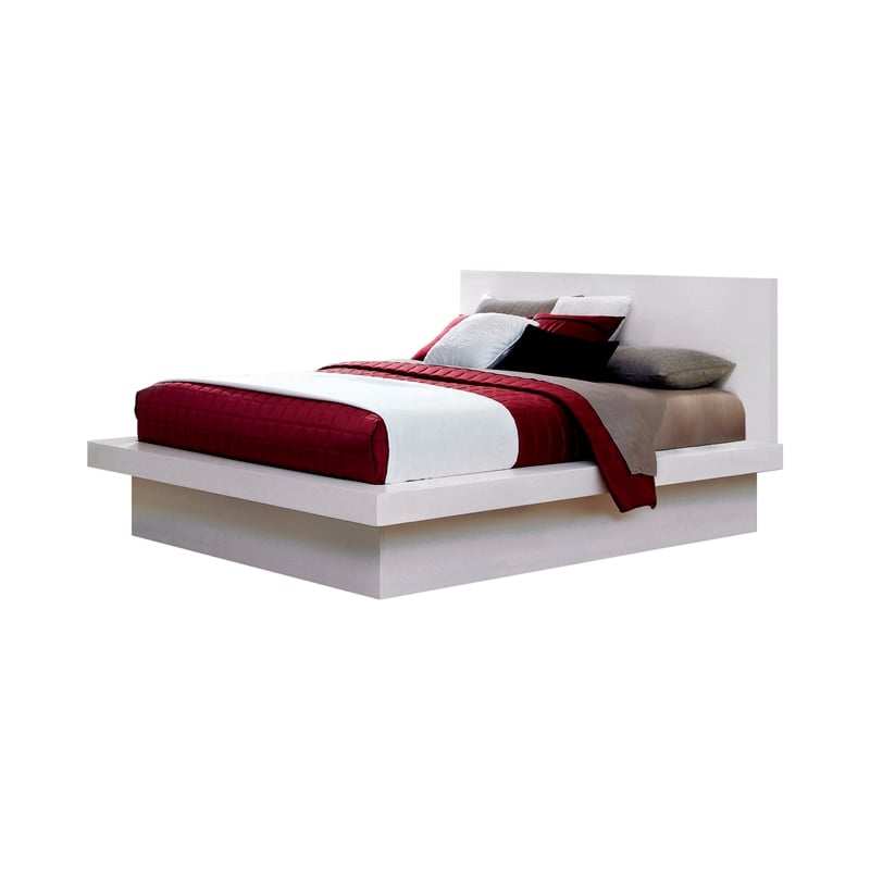 Jessica 4-piece Eastern King LED Bedroom Set Snow White