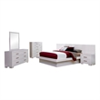 Jessica 5-piece Eastern King LED Bedroom Set Snow White