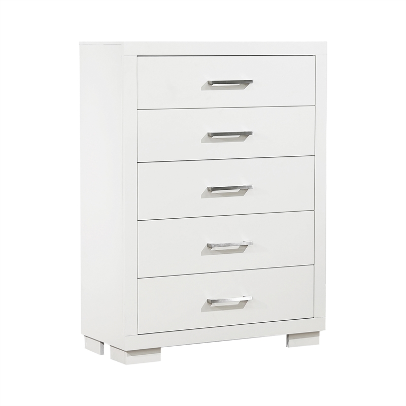 Jessica 5-piece Eastern King LED Bedroom Set Snow White