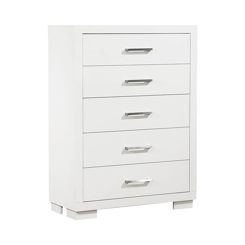 Jessica 5-piece Queen LED Bedroom Set Snow White