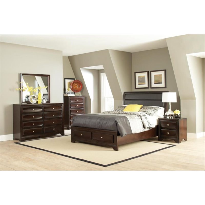 Coaster Jaxson 5 Piece Upholstered, California King Panel Bedroom Sets