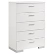 Coaster Felicity 5-piece Wood Eastern King Bedroom Set in White High Gloss
