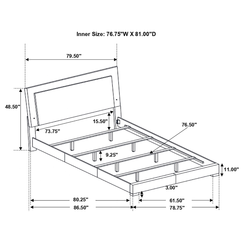 Coaster Felicity 5-piece Wood Eastern King Bedroom Set in White High Gloss