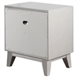 Coaster Leighton Contemporary 2-Drawers Wood Bedroom Nightstand in Silver