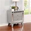 Coaster Leighton Contemporary 2-Drawers Wood Bedroom Nightstand in Silver