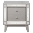 Coaster Leighton Contemporary 2-Drawers Wood Bedroom Nightstand in Silver