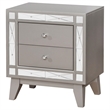 Coaster Leighton Contemporary 2-Drawers Wood Bedroom Nightstand in Silver