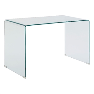coaster highsmith contemporary clear bent glass writing desk