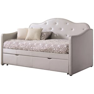 coaster upholstered twin daybed with trundle in gray