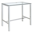 Tolbert Rectangular 47-inch Glass Top Pub Bar Table Chrome