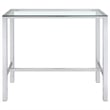 Tolbert Rectangular 47-inch Glass Top Pub Bar Table Chrome