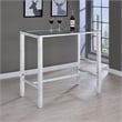 Tolbert Rectangular 47-inch Glass Top Pub Bar Table Chrome