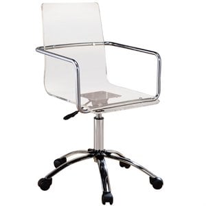 coaster amaturo contemporary clear acrylic office swivel chair