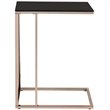 Coaster Contemporary Glass Top Side Table in Black and Chocolate Chrome